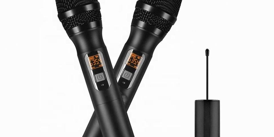 UHF dual channel wireless microphone system main image with FANGWU logo