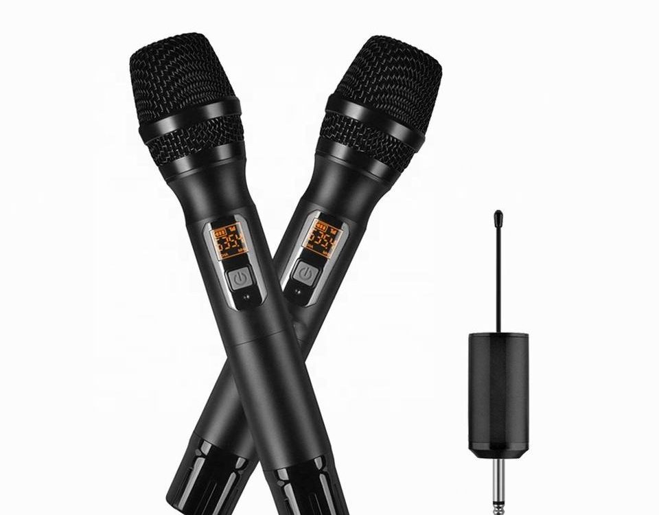 UHF dual channel wireless microphone system main image with FANGWU logo